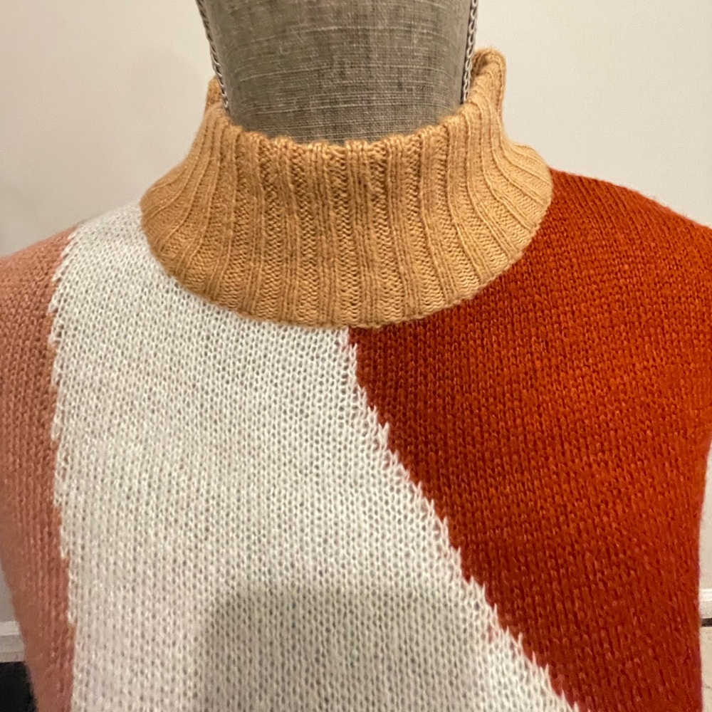 Colorblock Sweater - Red, White, Tan- Brand New.  UK10/US6 - Picture 9 of 12